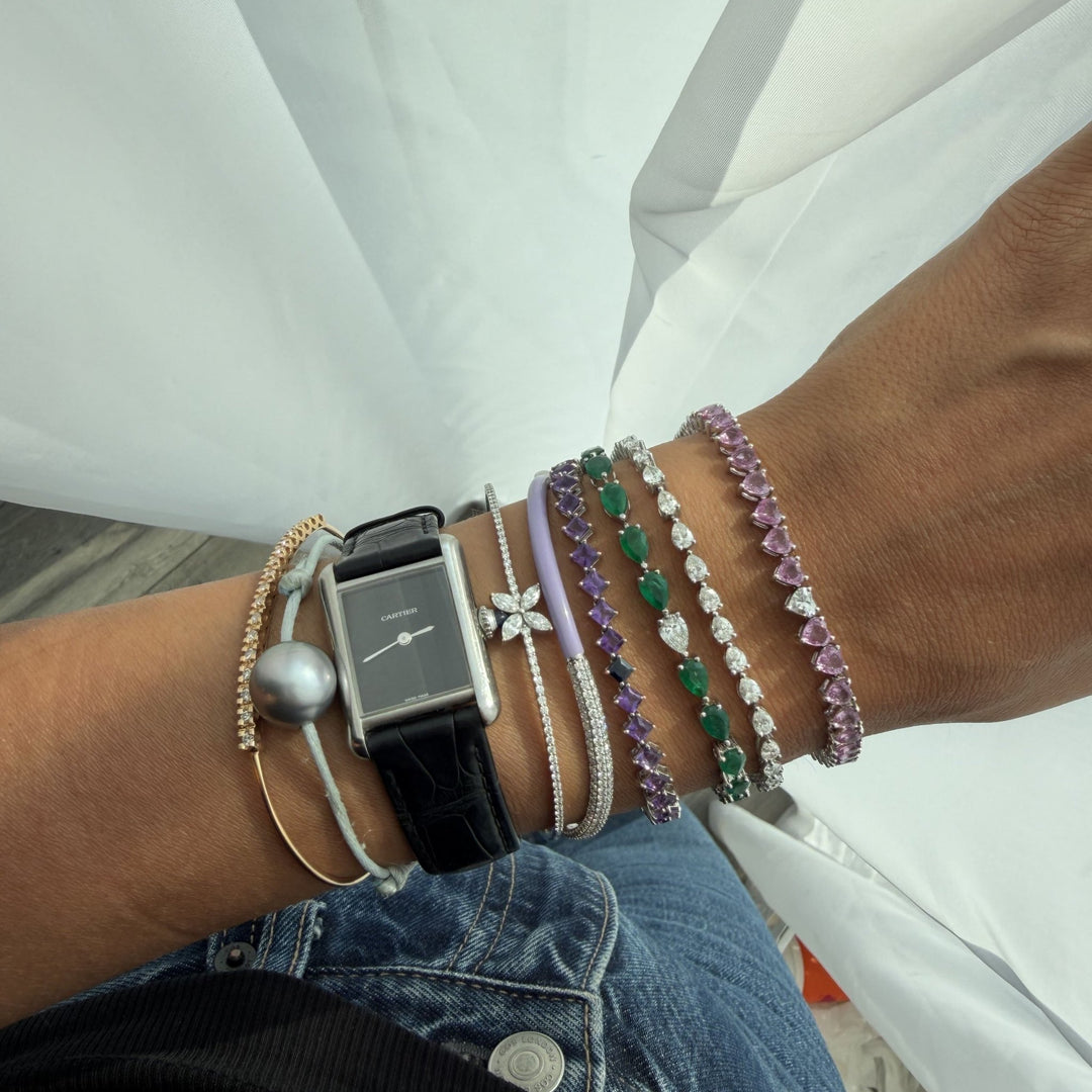 Jumbo Odd One Out Bracelet 2.0 | Green Emerald - HIBA JABER