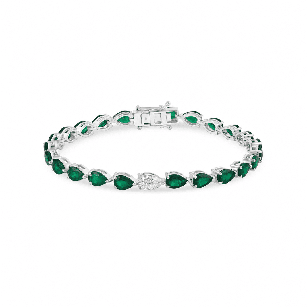 Jumbo Odd One Out Bracelet 2.0 | Green Emerald - HIBA JABER