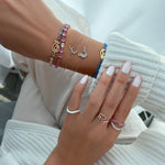 Load image into Gallery viewer, Jumbo Odd One Out Bracelet 2.0 | Pink Sapphires - HIBA JABER
