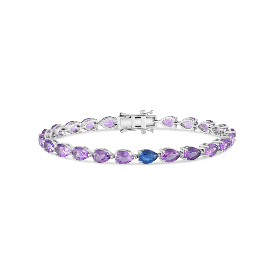 Jumbo Odd One Out Bracelet - Pear Purple Amethyst - HIBA JABER