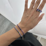 Load image into Gallery viewer, Jumbo Odd One Out Bracelet - Pear Purple Amethyst - HIBA JABER