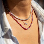 Load image into Gallery viewer, Jumbo Odd One - Out Necklace 2.0 | Pink Sapphires - HIBA JABER
