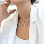 Load image into Gallery viewer, Jumbo Odd One - Out Necklace 2.0 | Pink Sapphires - HIBA JABER
