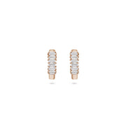 Large Baguette Diamond Hoops - HIBA JABER