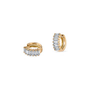Large Baguette Diamond Hoops - HIBA JABER
