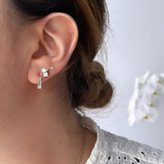 Large Baguette Diamond Hoops - HIBA JABER