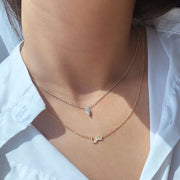 Letter with a Solitaire Necklace - HIBA JABER