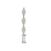 Marquise and Emerald Vertical Diamond Earring - HIBA JABER