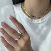 Marquise Shaped Blue Sapphire Necklace - HIBA JABER