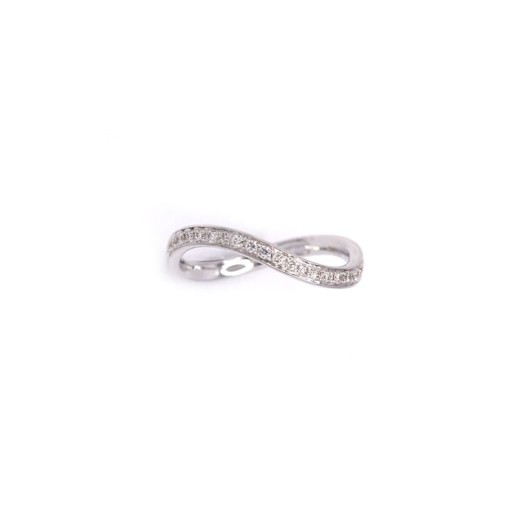 Midi Infinity Ring - White with White Diamonds - HIBA JABER