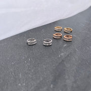 Mini Baguette Diamond Hoop - Single piece - HIBA JABER