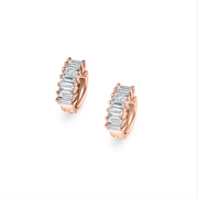 Mini Baguette Diamond Hoop - Single piece - HIBA JABER