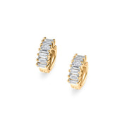 Mini Baguette Diamond Hoops - Set - HIBA JABER