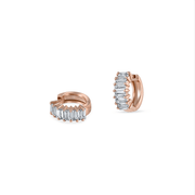 Mini Baguette Diamond Hoops - Set - HIBA JABER