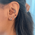 Load image into Gallery viewer, Mini Infinity Diamond &amp; Emerald Hoops - Saudi Exclusive - HIBA JABER

