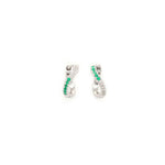 Load image into Gallery viewer, Mini Infinity Diamond &amp; Emerald Hoops - Saudi Exclusive - HIBA JABER
