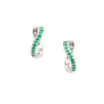 Load image into Gallery viewer, Mini Infinity Diamond &amp; Emerald Hoops - Saudi Exclusive - HIBA JABER
