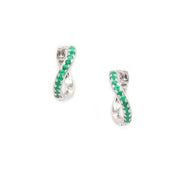 Mini Infinity Diamond & Emerald Hoops - Saudi Exclusive - HIBA JABER