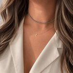 عرض الصورة في المعرض، Mini Initial Necklace Set in Diamonds - HIBA JABER