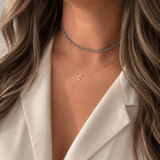 Mini Initial Necklace Set in Diamonds - HIBA JABER