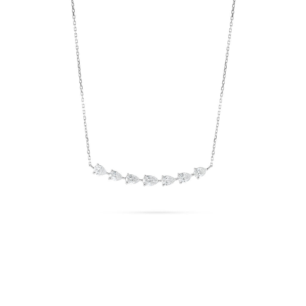 Mini Pear Cut Diamond Tennis Necklace - HIBA JABER
