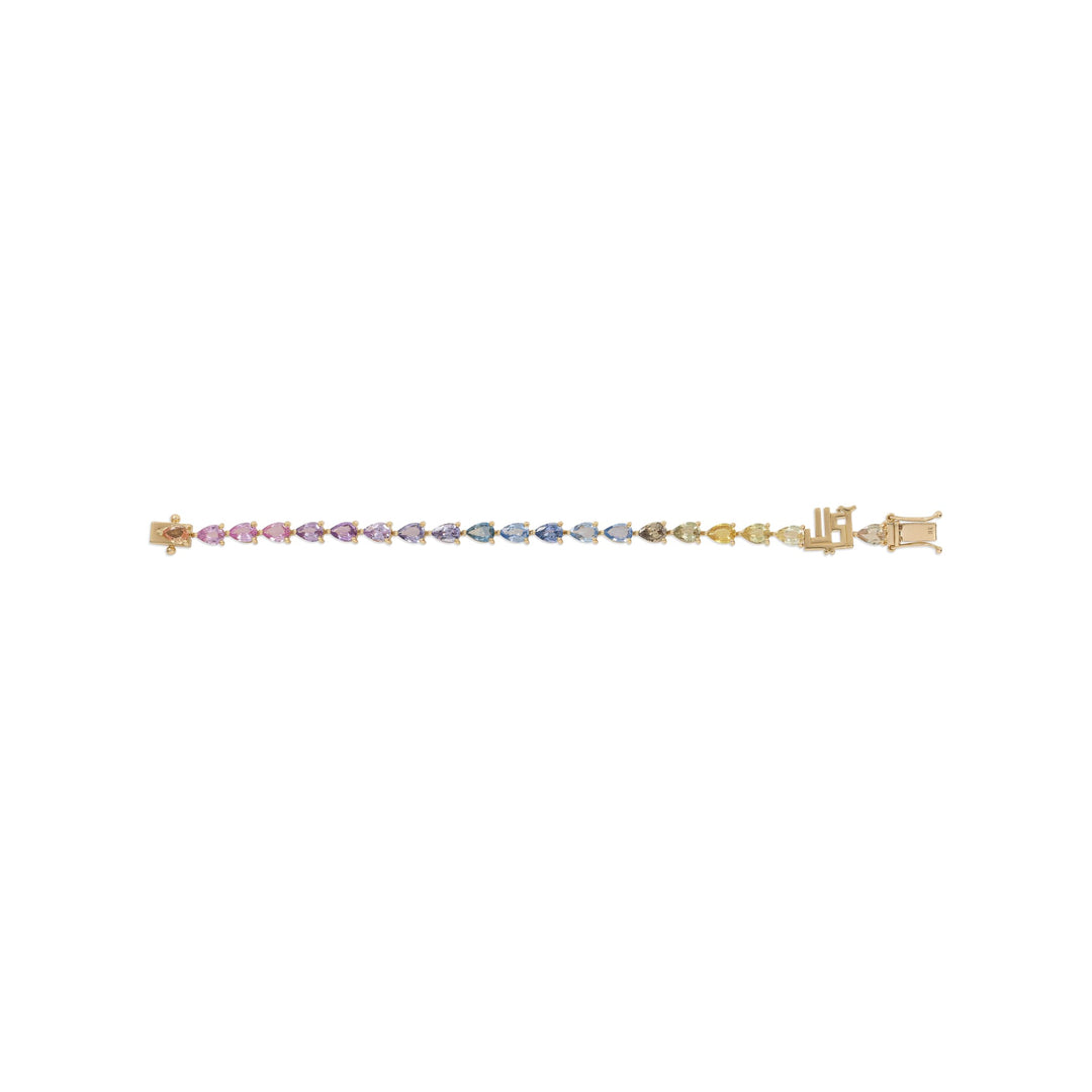 Mini Pear Shape Multicolored Sapphire Bracelet - HIBA JABER