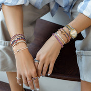 Multi Colored Heart Sapphire Bracelet - Rose Gold - HIBA JABER