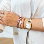Load image into Gallery viewer, Multi Colored Heart Sapphire Bracelet - White Gold - HIBA JABER

