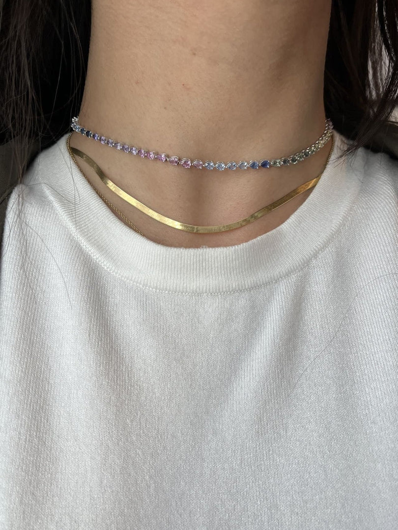 Multi Colored Sapphire Chocker - HIBA JABER