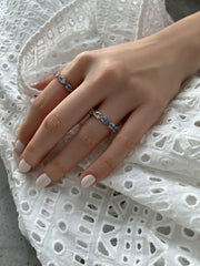 Multi Colored Sapphire Pear Ring - HIBA JABER