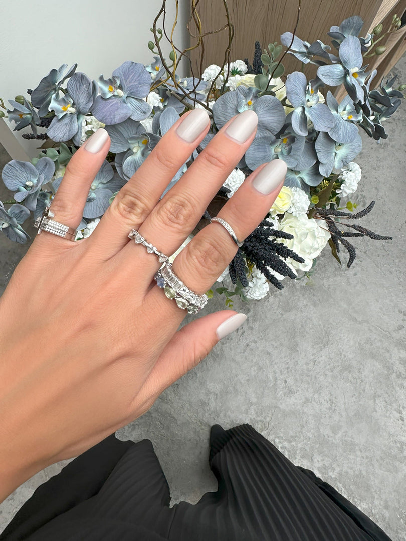 Multi Colored Sapphire Pear Ring - HIBA JABER