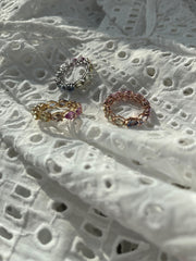 Multi Colored Sapphire Pear Ring - HIBA JABER