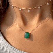 Multi Diamond Droplet Choker - Yellow Gold - HIBA JABER