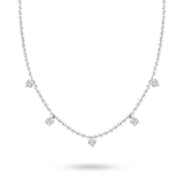 Multi Diamond Droplet Choker - Yellow Gold - HIBA JABER