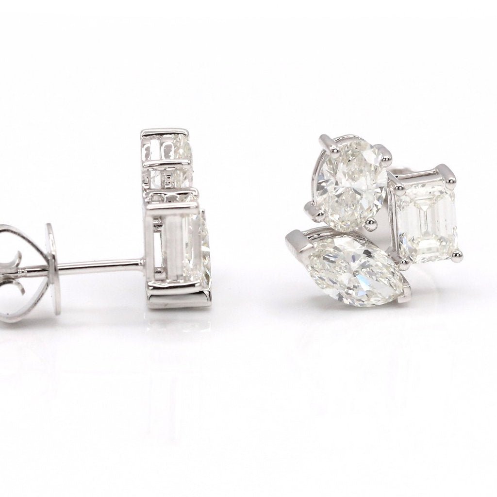 Multi Shape Diamond Earrings / 2.4cts - HIBA JABER
