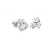 Multi Shape Trio Diamond and Emerald Earrings Set - HIBA JABER