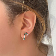 Multi - Shaped Diamond Emerald Earring - HIBA JABER