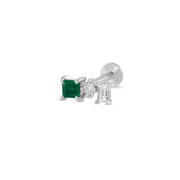 Multi - Shaped Diamond Emerald Earring - HIBA JABER