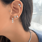Multi Shaped Vertical Diamond Earrings - Matching Set - HIBA JABER