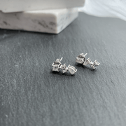 Multi Shaped Vertical Diamond Earrings | Miss - match set - HIBA JABER