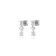 Multi Shaped Vertical Diamond Earrings | Miss - match set - HIBA JABER