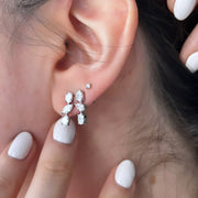 Multi Shaped Vertical Diamond Earrings | Miss - match set - HIBA JABER