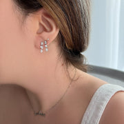 Multi Shaped Vertical Diamond Earrings | Miss - match set - HIBA JABER