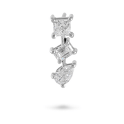 Multi Shaped Vertical Diamond Earrings | Miss - match set - HIBA JABER