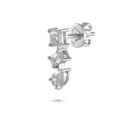 Multi Shaped Vertical Diamond Earrings | Miss - match set - HIBA JABER