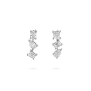 Multi Shaped Vertical Diamond Earrings | Miss - match set - HIBA JABER