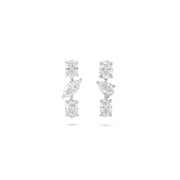 Multi Shaped Vertical Diamond Earrings | Miss - match set - HIBA JABER