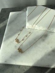 Nouf Name Necklace - with Hanging Diamonds - HIBA JABER