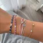 Load image into Gallery viewer, Odd One Out Bracelet 2.0 | Blue Sapphires - HIBA JABER
