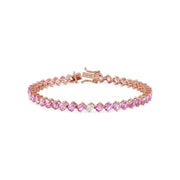 Odd One Out Bracelet 2.0 | Oval Pink Sapphires - HIBA JABER